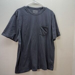 FAHERTY T Shirt Men's XL Sunwashed Tee Gray 100% Organic Cotton Crewneck